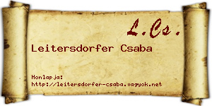 Leitersdorfer Csaba névjegykártya